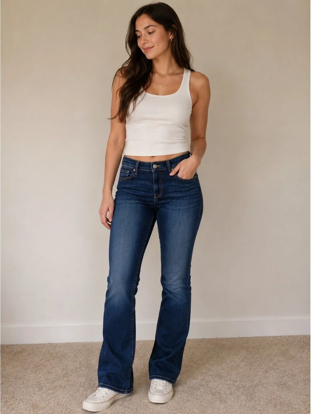 Lucky Brand Sweet Mid-Rise Straight Jeans Woman's 12/31R Dark Wash Classic NWT - Picture 1 of 9